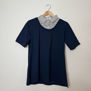 Callidae Equestrian Wear Collared Layered Jersey Stretch Short Sleeve Polo large